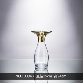 

Modern Simple Glass Vase Lucky Bamboo Transparent Hydroponics Flower Ware Home Decoration Crafts Ornament Bedroom Decor Golden