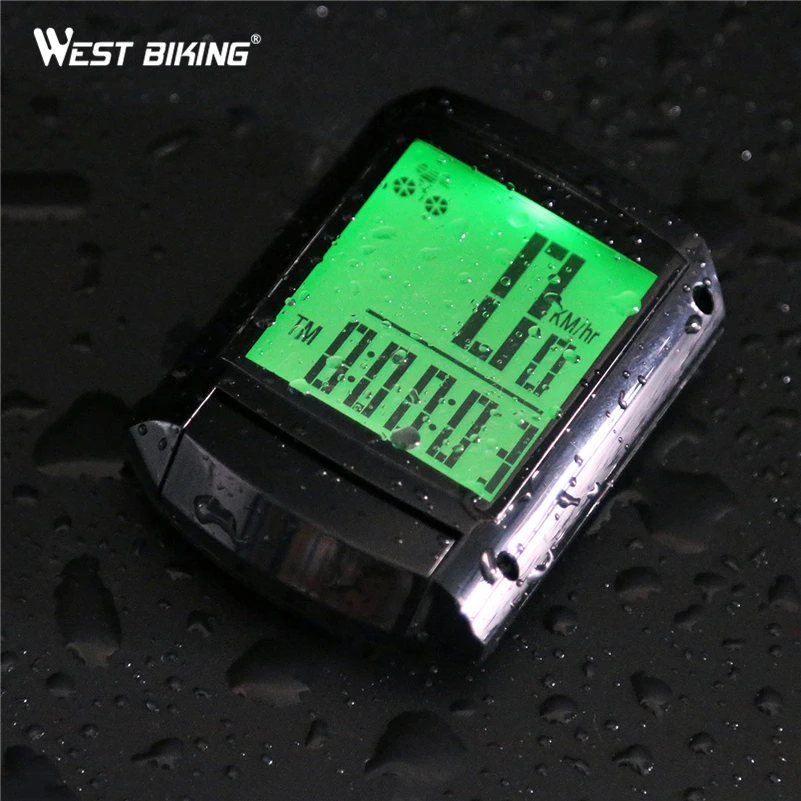 

WEST BIKING Multi Function Bicycle Computer Waterproof Wireless Speedometer 2" Big LCD Screen Velocimetro Bike Cycling Odometer