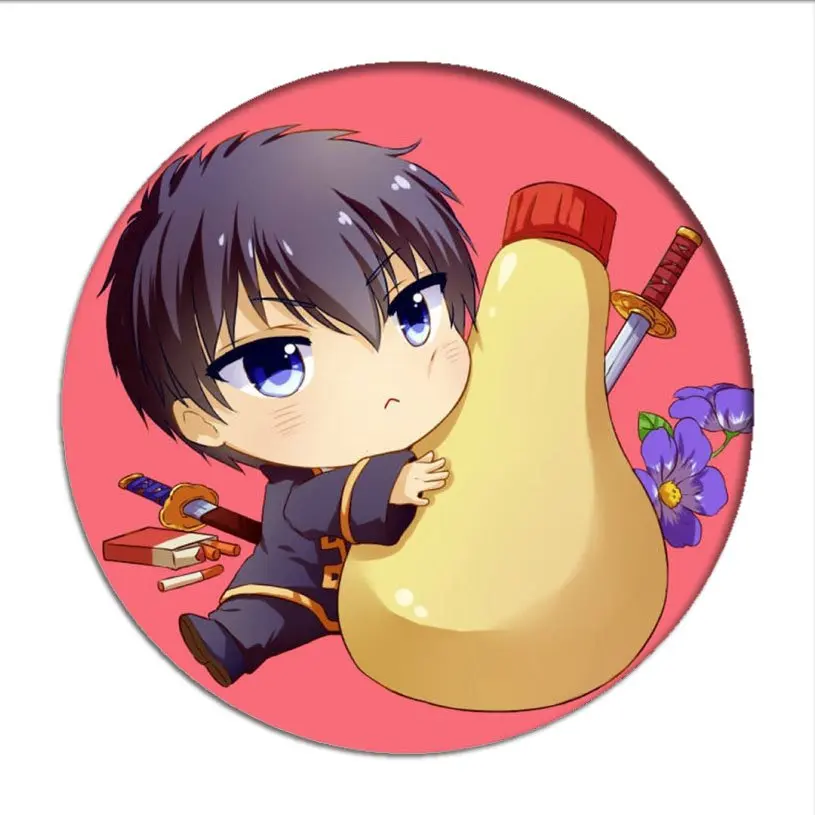 Аниме GINTAMA Q Version Значки для косплея Sakata Gintoki брошь булавки кацура Котаро коллекция