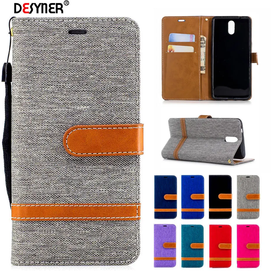 Кожаный чехол-книжка Desyner Denim смешанных цветов для Nokia 3 1 2018 кожаный чехол-сумка