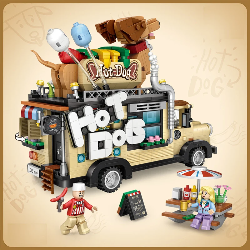 Loz конструктор игрушки модель автомобиля игрушка Хот дог грузовик мороженое грузовик творческий подарок для детей официальный уполномочен
