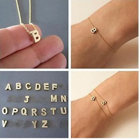 

Personalized Charm Bracelet for Women Fashion alloy Letter Charm Gold Color Bracelet Jewelry Couple with letter bracelet