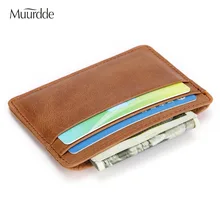 Muurdde, натуральная кожа, удобный чехол для ID, карманного банка, чехол для кредитных карт, тонкий кошелек для карт, мужской кошелек, набор для наличных карт, держатель для карт, новинка