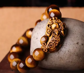 

Natural Crystal Tiger Eye Stone Yellow Tiger Eye Mink Bracelet Tiger Qingshi Men and Women Couple Style Handstring