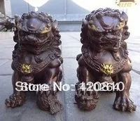 

Huge a pair KGP Fu Foo Dog Guardian lion Statue good luck bronze statue