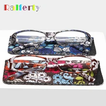 Ralferty, очки для чтения, Для женщин цветок печатных при дальнозоркости, очки для зрения оптического Линзы для очков с сумкой+ 1,0/1,5/2,0/2,5/3,0/3,5/4,0