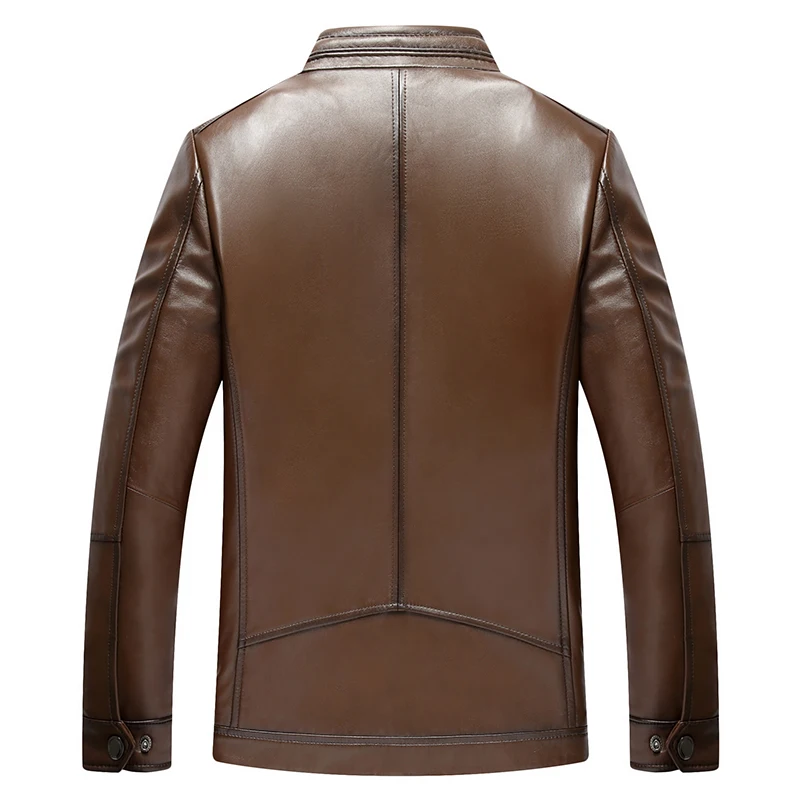 Мотоциклетная кожаная куртка из овечьей кожи, мужская куртка-бомбер, мужская куртка пальто куртка в стиле кэжуал де Куро Masculina Casaco Masculino