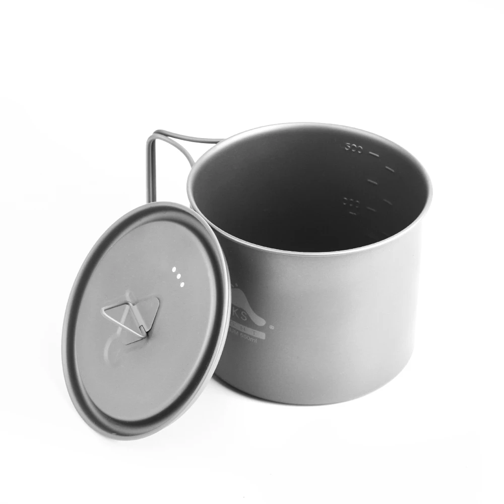 Caneca com Tampa e Alça Xícara de Titânio Dobrável de Acampamento ao ar Toaks Pot 550 l Puro Ultraleve Versão 0.3 Milímetros Livre Panelas 550 ml 72g 3 Toaks POT-550-L copo de titânio puro versão