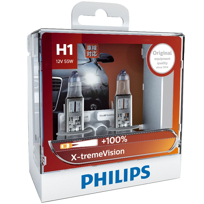 2X Philips H1 H4 H7 H11 HB2 HB3 HB4 9003 9005 9006 12V X-treme Vision автоматического головной светильник лампы более яркий Галогенные Противотуманные лампы