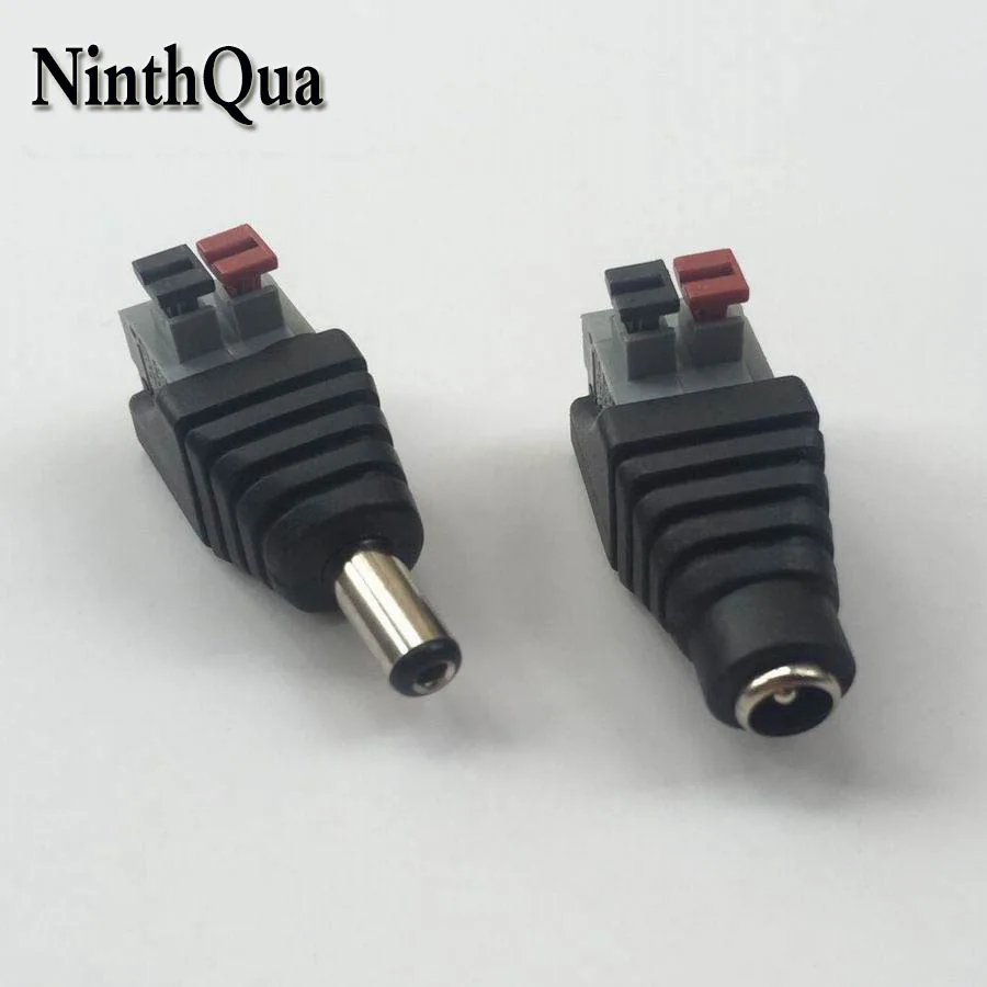 

10pairs 5.5mmx2.1mm 12V Convenient pressed Female Male DC Power Jack Connector Adapter For 5050 3528 LED Strip Light