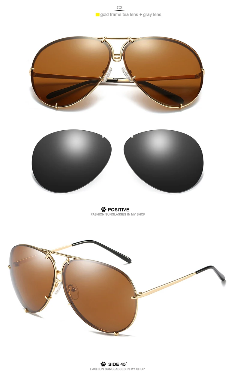 Лидер продаж, модные Сменные солнцезащитные очки wo, мужские тонированные трендовые солнцезащитные очки, мужские Сменные линзы, очки Gozluk tmall