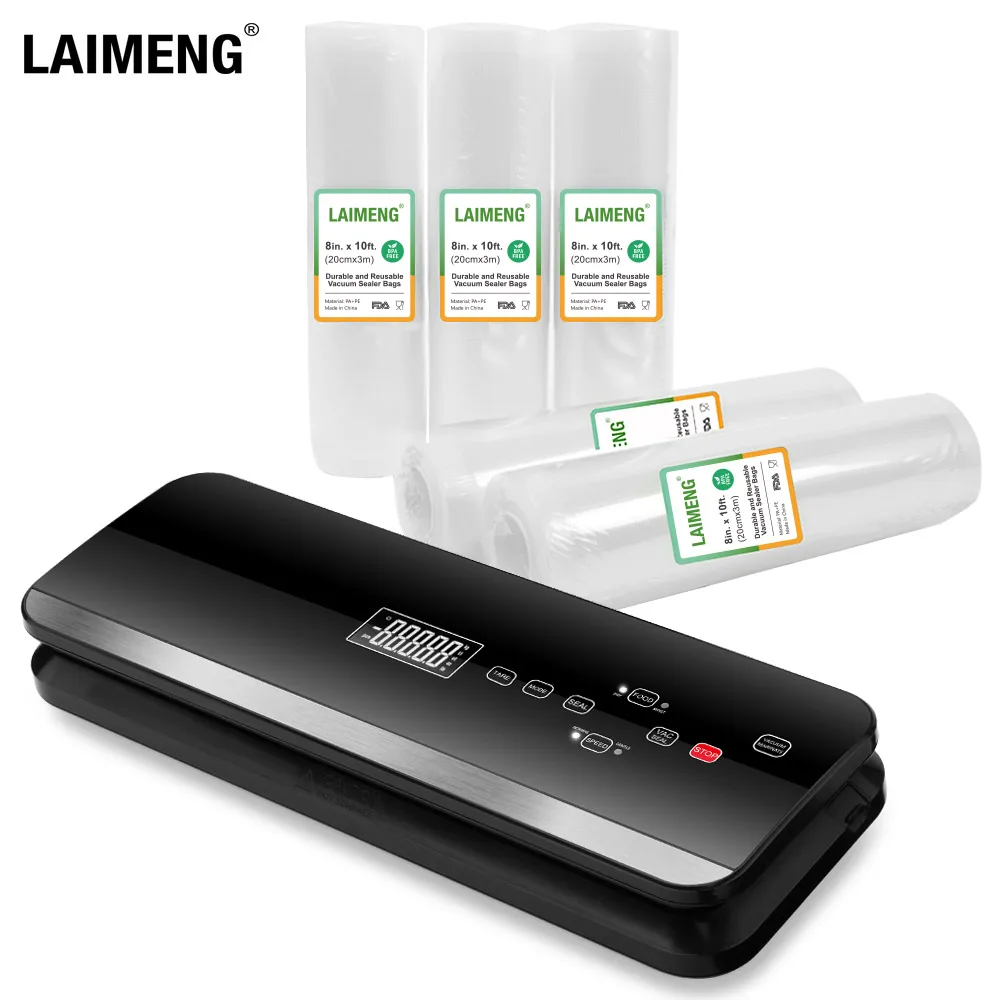 US $103.03 LAIMENG Compact Vacuum Sealer Fully Automatic Vacuum Air Sealing System For Food Preservation With starter Kit Lab Tested S261