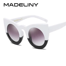MADELINY, новинка, кошачий глаз, солнцезащитные очки для женщин, фирменный дизайн, Модные Винтажные круглые солнцезащитные очки, роскошные очки, UV400, кошачий глаз, MA200