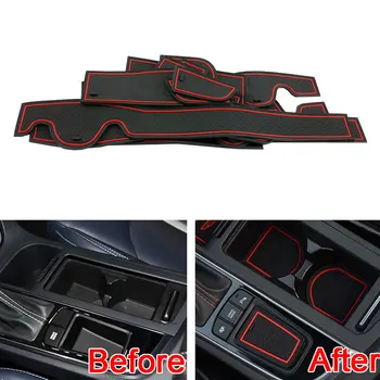 

17Pcs Non-slip Car Door Gate Slot Mats Carpets Position Cup Holder Pads For2015-2016 Hyundai Sonata Door Groove Mat Accessories