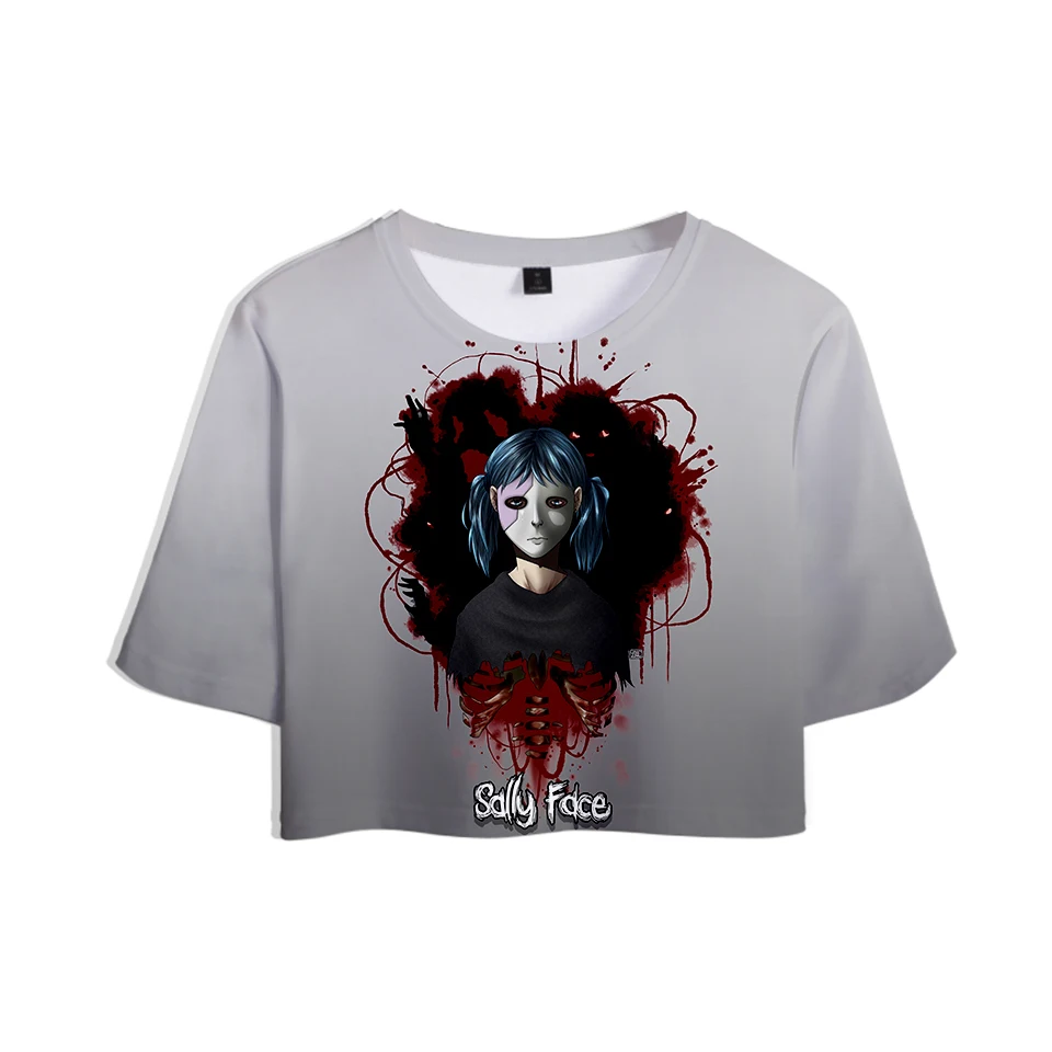 

Fashion Cool T-shirt 3D Sally Face Summer Fashion women sexy Crops Tops Women Casual Clothes Hot Sale Free Shipping