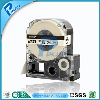 

Comaptible 24mm Epson LC tape black on white SS24KW for tepra and labelworks printer