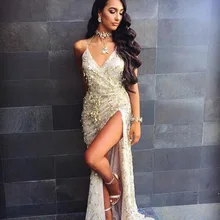 Европейское и американское новое черное Золотое женское сексуальное платье с v-образным вырезом на бретельках с блестками платье+ костюм