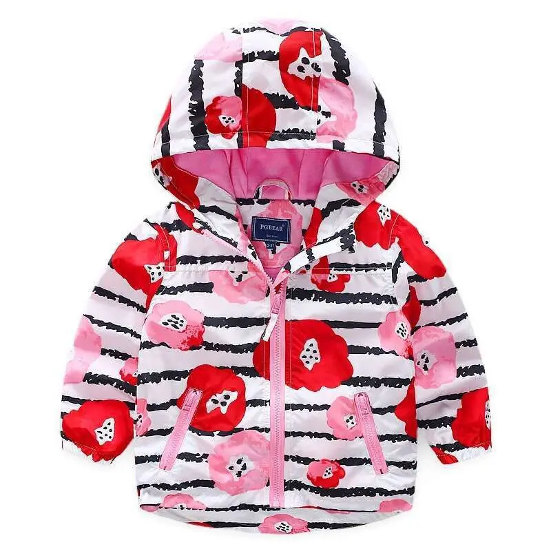 

Children Clothes Boys Girls Jackets Hooded Windbreaker Waterproof Flower Kids Infant Hoodies Toddler Baby Jacket Coat for 2-7T