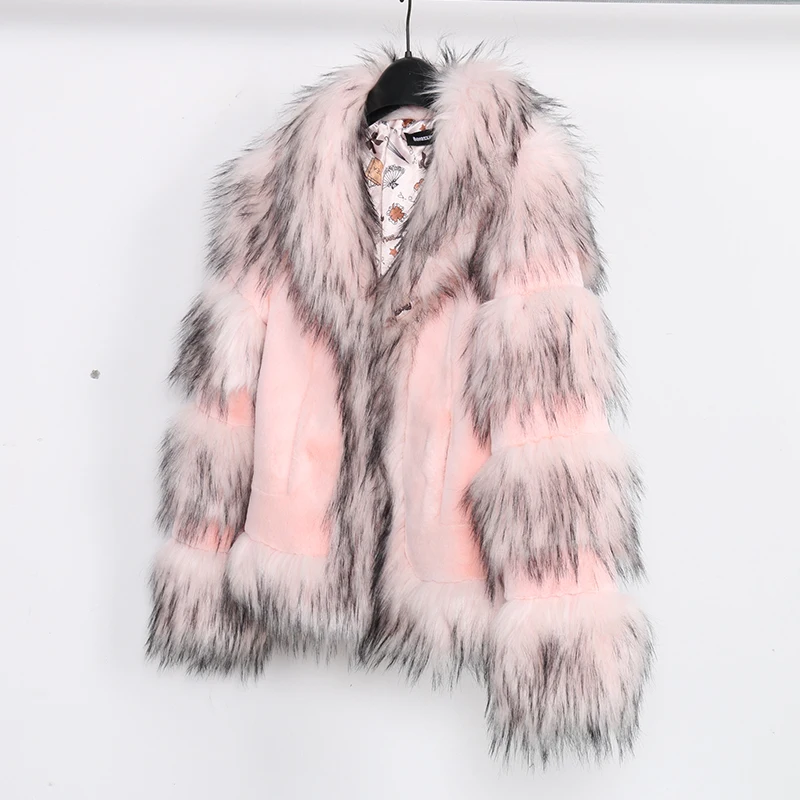 

Women Gradual Color Slim Fox Fur Jacket N50