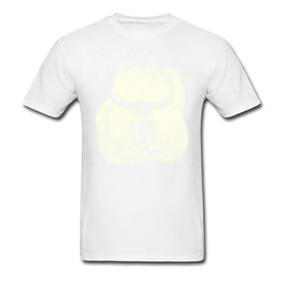Lucky Cat Grunge T Shirts Short Sleeve Summer Fitted Mens Autumn Tops T Shirt Summer Tops Shirt Crew Neck Pure Cotton Lucky Cat Grunge white