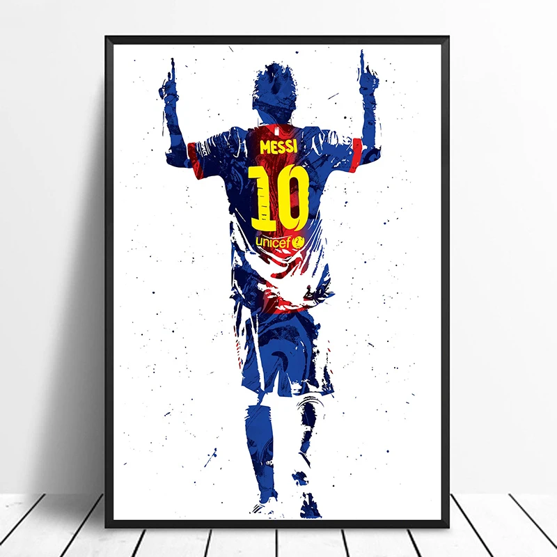 

Lionel Messi Soccer Football Star Sports Canvas Poster Wall Art Print Kids Decor Home Decor Wall Decor Canvas painting-1