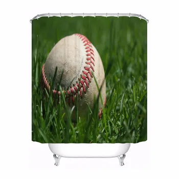 

Custom Baseball Bathroom Acceptable Shower Curtain Polyester Fabric Bathroom Curtain #180318-37-13