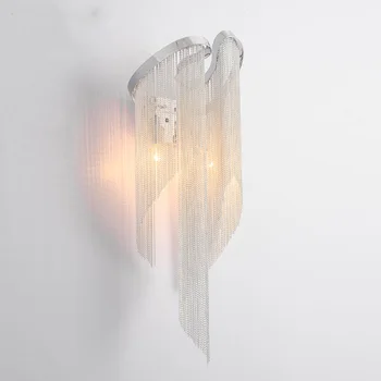 

Luxury Tassel Chain Wall Lamp Alumnium Stream Wall Lights For Hotel Restaurant balcony home lighting Wall Sconce Luminaire WA044