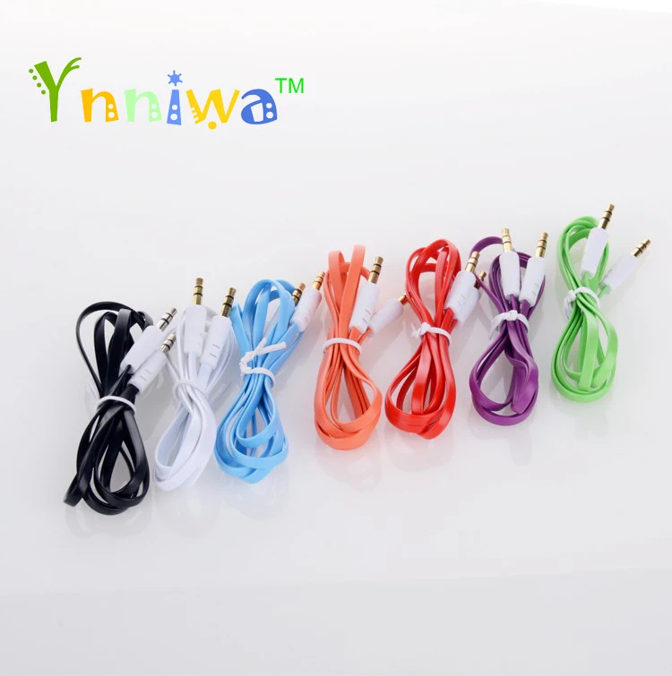 

Wholesale 100pcs New 3.5mm Male to Male 1m Stereo Audio Jack AUX Cable For Tablet Phone pod MP3 MP4 with tracking