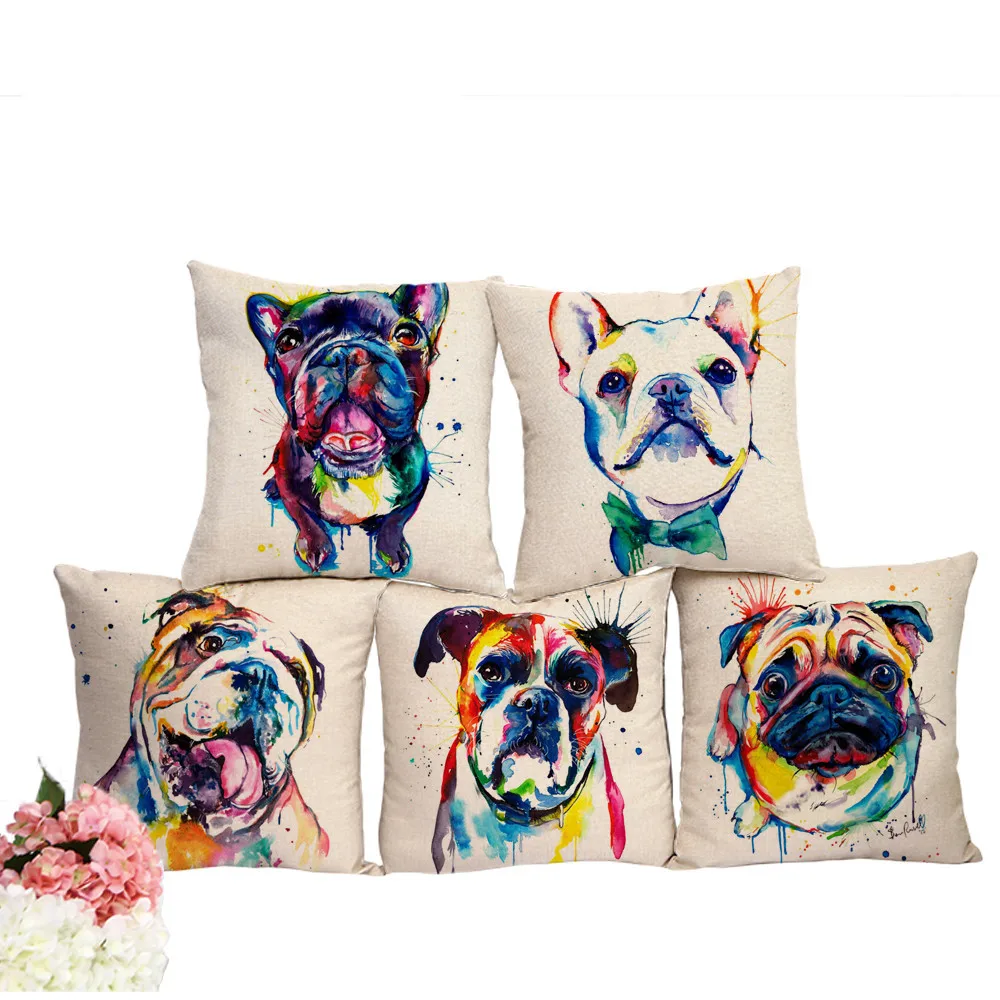 18/'/' Nordic style Pug Cushion Cover 45 x 45 Hug Pug