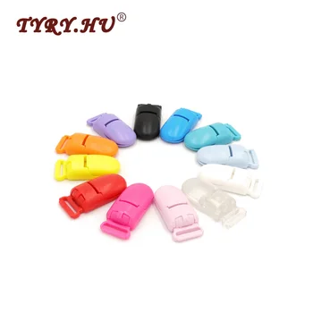 

TYRY.HU 20Pcs Multicolor Round Head Pacifier Clip Holder Baby Dummy Soother Suspender Toddler DIY Pacifier Chain Accessories