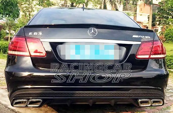 E63 Style Black Series diffuser/Exhaust Tips combo For Mercedes W212 E-Class E200 E220 E250 E300 E350  E500 E550 AMG Sport Bumper 2014UP