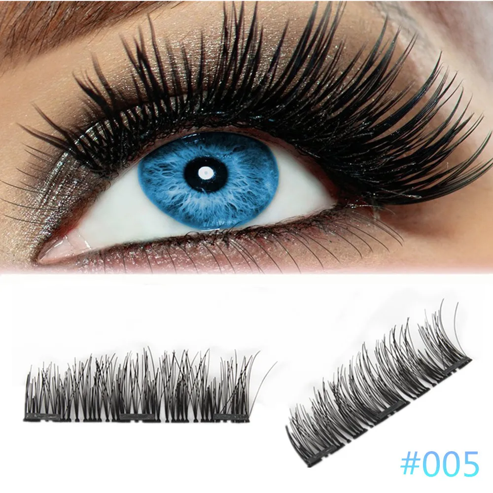 

DD 4Pcs Ultra-thin 0.2mm Magnetic Eye Lashes 3D Reusable False Magnet Eyelash