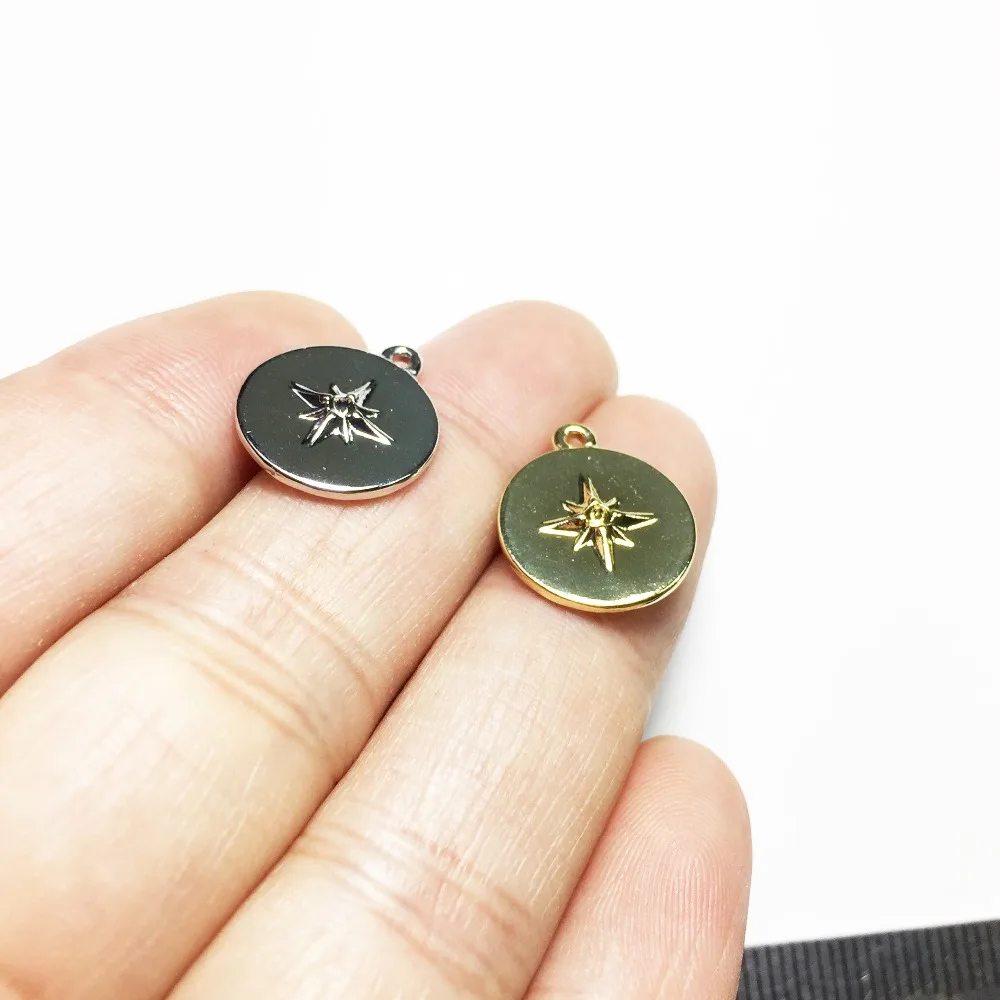 

Eruifa 20pcs 13mm Zinc alloy Popular Tiny Hexagram Wholesales necklace,earring bracelet jewelry DIY handmade 2 color