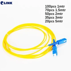 Cables de conexión de fibra SC, cable de parche de 1m, 1,5 m, 2m, 3m, 5m, Simpex de 2,0mm, SM SX, puente de fibra óptica IL 0.3dB SC-SC