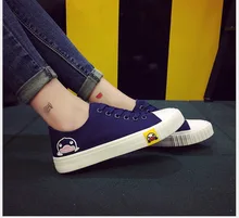 Spring Autumn New Women Fashion Top Canvas Shoes cartoon duck low to help students with Lace-Up leisure cloth shoes