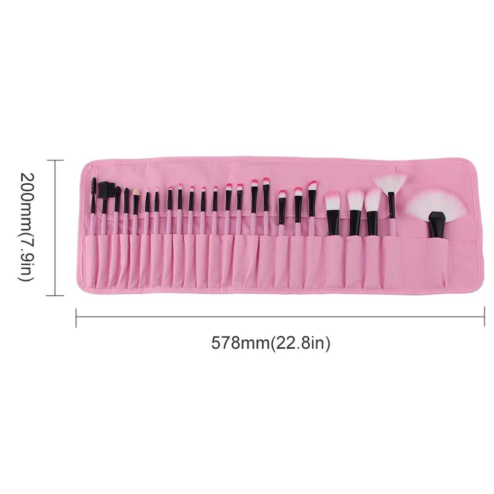 Professional 222432pcs Cosmetic Makeup Brushes Set Blusher Eyeshadow Powder Foundation Eyebrow Lip Make up Kits + Bag (23)