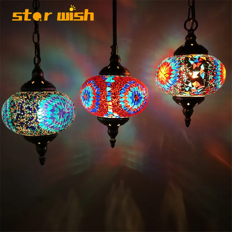 

star wish Vintage ethnic style restaurant cafe bar clothing store Internet cafe Turkish handmade color coffee hanging lamp
