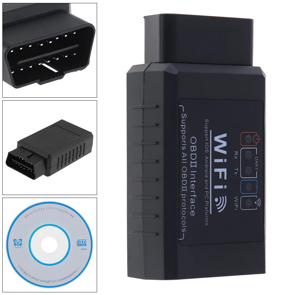 Подходит для ELM327 V1.5 OBD2 сканер wifi OBD II Автомобильный сканер автомобильный диагностический инструмент считывание чистого кода ошибки для Android IOS