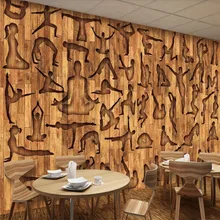 Custom 3D Wallpaper Fitness Yoga Leisure Club Wood Texture Background Wall Painting - Silk Waterproof Material... Custom 3D Wallpaper Fitness Yoga Leisure Club Wood Texture Background Wall Painting - Silk Waterproof Material...