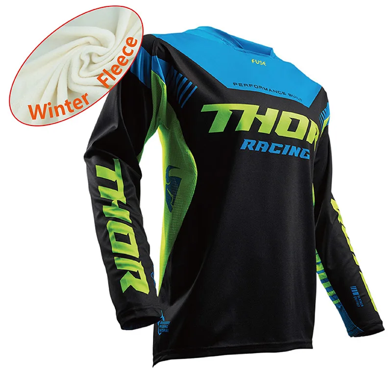 

2019 Keep Warm Downhill Jersey Motorcycle Jersey Winter Long Sleeve Motorbike Racing Thermal Fleece Downhill Cycling Jerseys