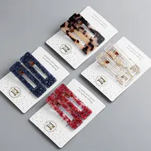 2 шт. большой набор заколок для волос Aligator блесток фольга Леопард прямоугольник заколка Геометрическая Корейская шпилька аксессуары для волос для женщин девочек