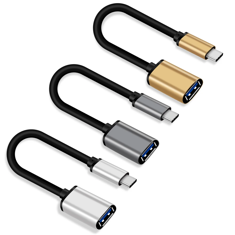 OTG алюминиевый USB-C кабель адаптер Тип C к USB 3,0 A Женский OTG USB C адаптер для samsung Xiaomi MacBook подключение USB диск