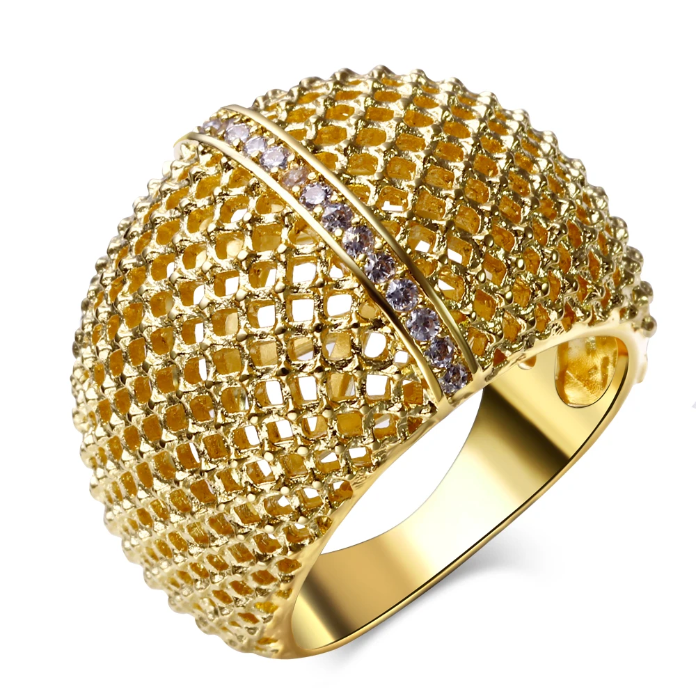 New fashion Women Rings gold / rhodium plated with white CZ Ring wedding party ring fashion jewelry Free shipment Full size ring