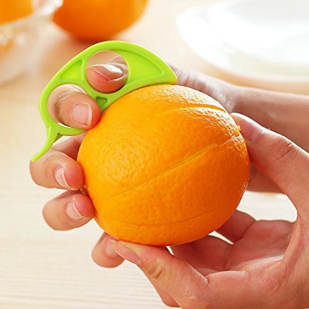 

1Pcs Plastic Orange Peelers Zesters Lemon Squeezer Fruit Cutter Slicer Citrus Quick Opener Knife Kitchen Gadgets