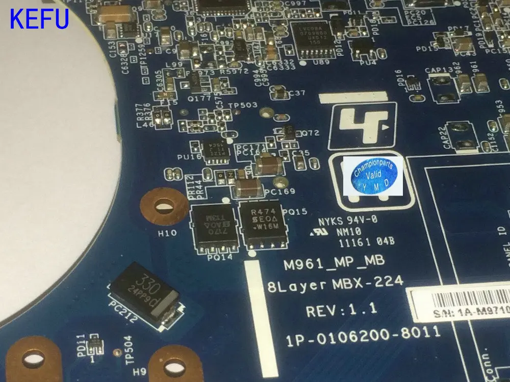 KEFU, товар, A1794336A/A1794333A MBX-224 M961 материнская плата для ноутбука sony VPCEB ноутбук pc основная плата
