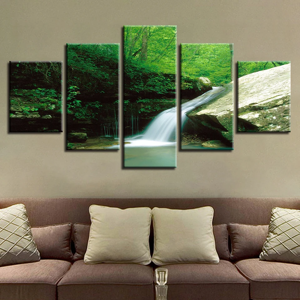 Canvas HD Prints Poster Home Decor Frame 5 Pieces Green