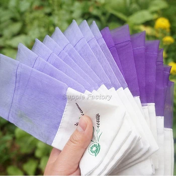 

100pcs/lot Purple Cotton Organza Lavender Sachets DIY Dried Flower Sweet Bursa Wardrobe Mouldproof Fume Gift Bag