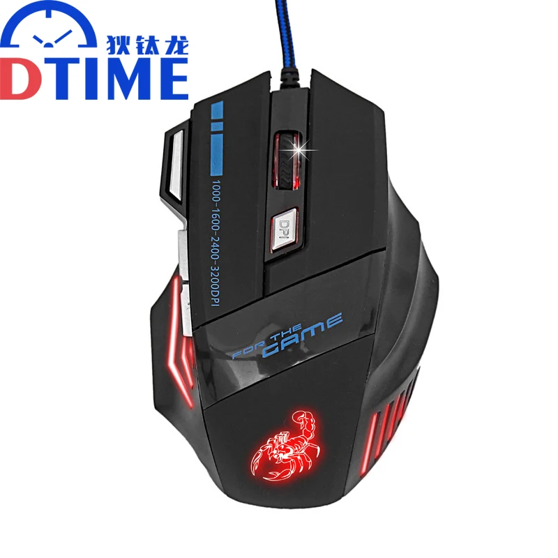 DTIME Brand Pc x7 USB Laptop Computer PC 3200 DPI gaming air mouse for Dota2 optical mouse gamers mause sem fio car laptop raton