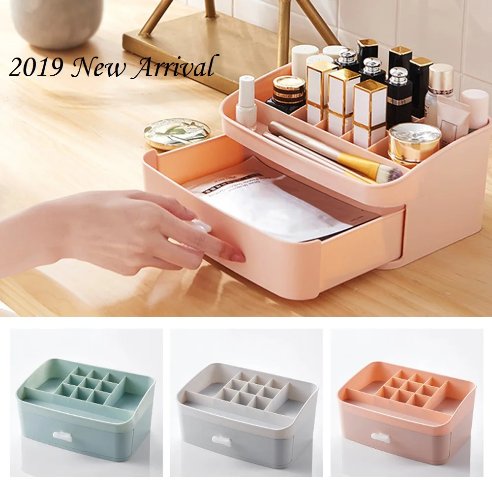 

Plastic Makeup Storage Drawer Shelf Organizer Jewelry Earrings Cosmetic Holder Box Divider Compartment 1pcs 23.8x16x11cm