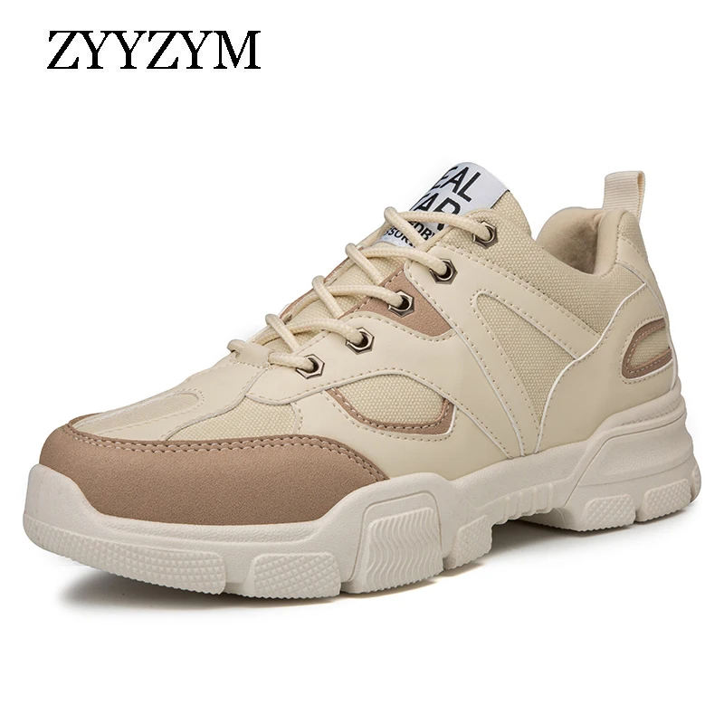 

ZYYZYM Shoes Men Casual Shoes Leather 2019 Spring Fashion Men Sneakers Top Rubber Retro Youth Men Shoes Footwear
